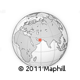 Outline Map of the Area around 25° 22' 6" N, 57° 52' 30" E, rectangular outline