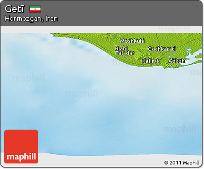 Physical Panoramic Map of Getī