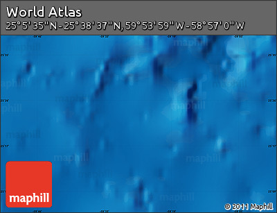 Shaded Relief Map of the Area around 25° 22' 6" N, 59° 25' 29" W