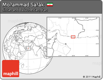 Blank Location Map of Moḩammad Saḩāk