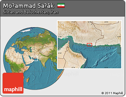 Satellite Location Map of Moḩammad Saḩāk
