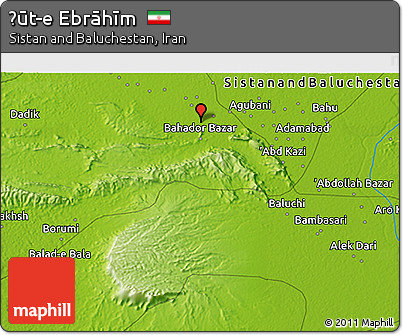 Physical 3D Map of Ḩūt-e Ebrāhīm