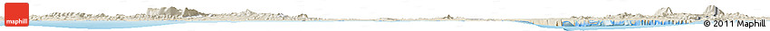 Shaded Relief Horizon Map of the Area around 25° 22' 6" N, 61° 16' 29" E