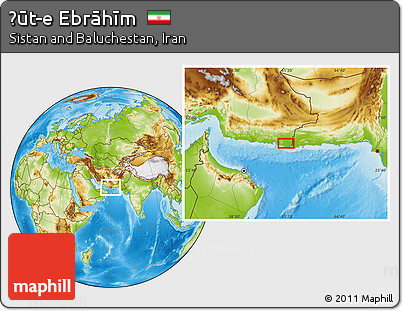 Physical Location Map of Ḩūt-e Ebrāhīm