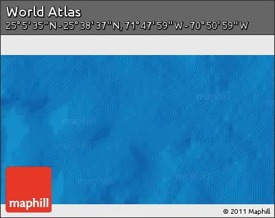 Physical 3D Map of the Area around 25° 22' 6" N, 71° 19' 29" W
