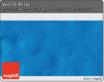 Physical 3D Map of the Area around 25° 22' 6" N, 71° 19' 29" W