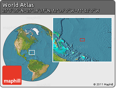Satellite Location Map of the Area around 25° 22' 6" N, 72° 10' 30" W