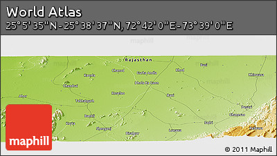 Physical Panoramic Map of the Area around 25° 22' 6" N, 73° 10' 30" E