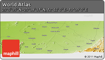 Physical Panoramic Map of the Area around 25° 22' 6" N, 73° 10' 30" E