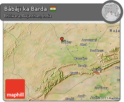 Satellite 3D Map of Bābāji Ka Barda