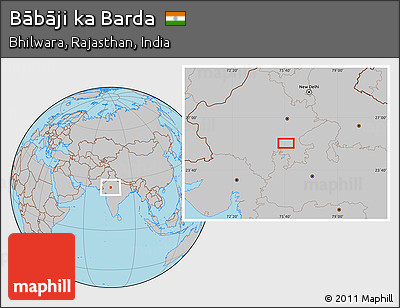 Gray Location Map of Bābāji Ka Barda