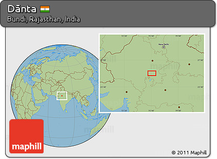 Savanna Style Location Map of Dānta
