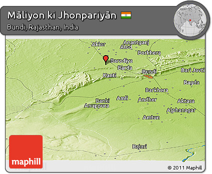 Physical Panoramic Map of Māliyon Ki Jhonpariyān