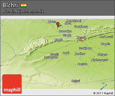 Physical Panoramic Map of Bīchri