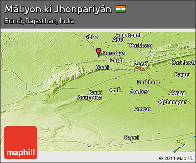 Physical Panoramic Map of Māliyon Ki Jhonpariyān