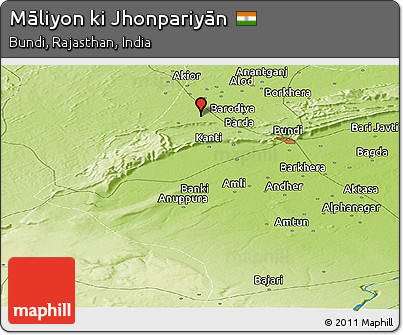 Physical Panoramic Map of Māliyon Ki Jhonpariyān