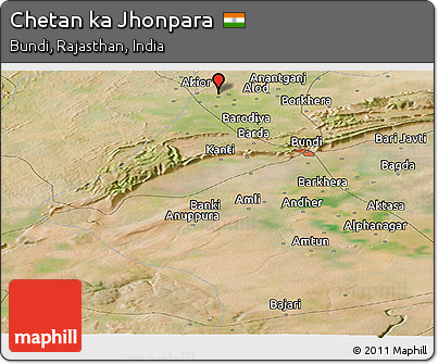 Satellite Panoramic Map of Chetan Ka Jhonpara