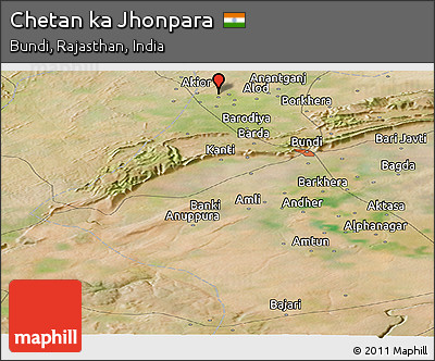 Satellite Panoramic Map of Chetan Ka Jhonpara