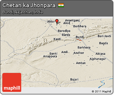 Shaded Relief Panoramic Map of Chetan Ka Jhonpara