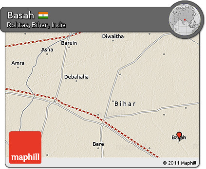 Shaded Relief 3D Map of Basah