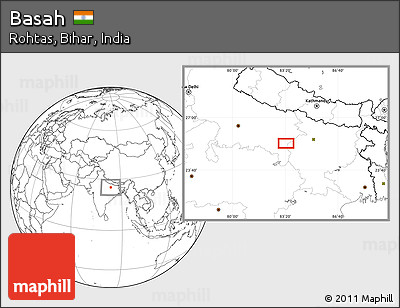 Blank Location Map of Basah