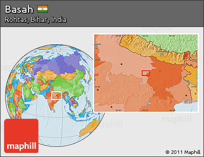 Political Location Map of Basah