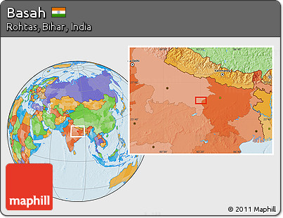 Political Location Map of Basah