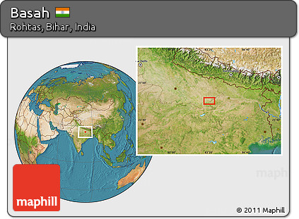 Satellite Location Map of Basah