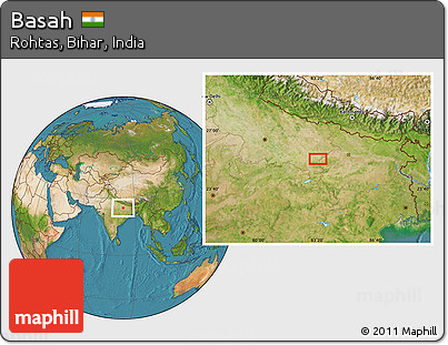 Satellite Location Map of Basah