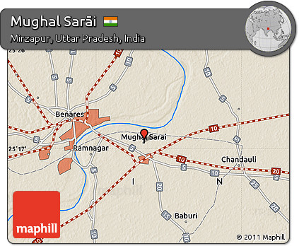 Shaded Relief Map of Mughal Sarāi