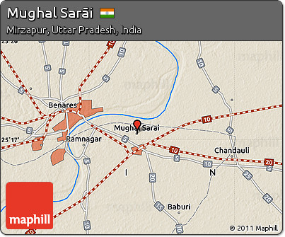 Shaded Relief Map of Mughal Sarāi