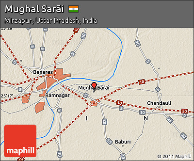 Shaded Relief Map of Mughal Sarāi