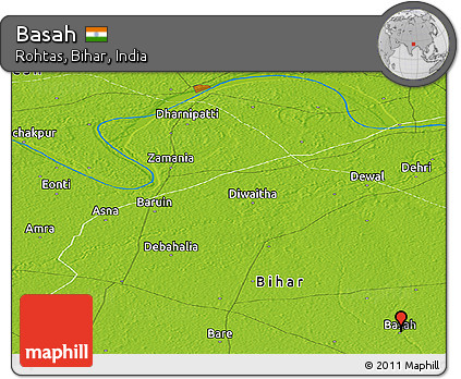 Physical Panoramic Map of Basah