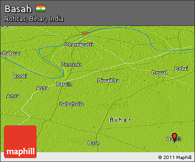 Physical Panoramic Map of Basah