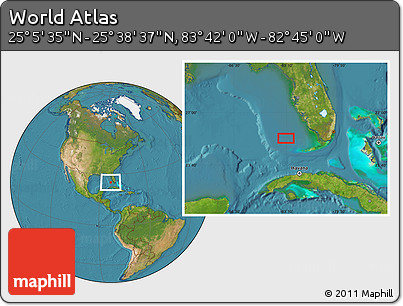 Satellite Location Map of the Area around 25° 22' 6" N, 83° 13' 29" W
