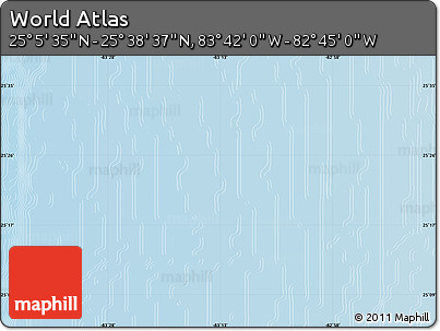 Physical Map of the Area around 25° 22' 6" N, 83° 13' 29" W