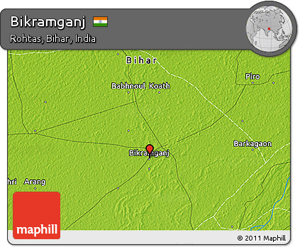 Physical 3D Map of Bikramganj