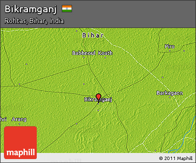 Physical 3D Map of Bikramganj