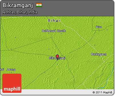 Physical 3D Map of Bikramganj