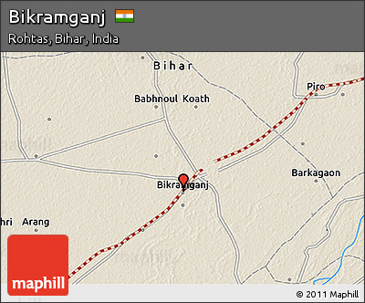 Shaded Relief 3D Map of Bikramganj