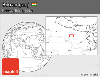 Blank Location Map of Bikramganj