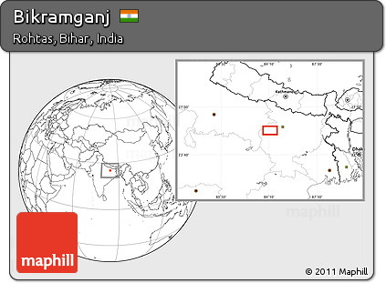 Blank Location Map of Bikramganj
