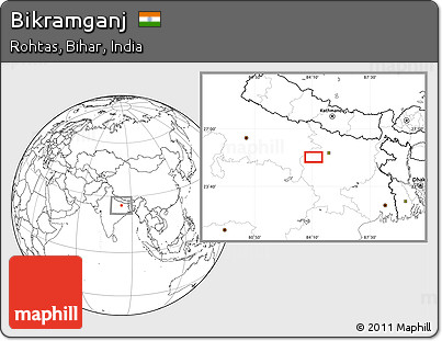 Blank Location Map of Bikramganj