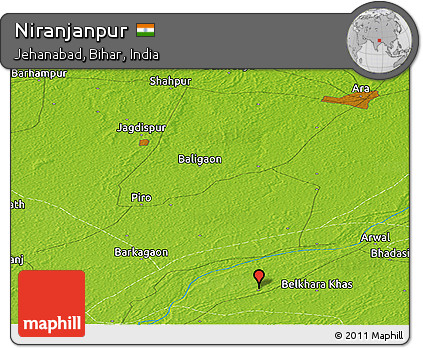 Physical Panoramic Map of Niranjanpur