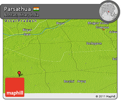 Physical Panoramic Map of Parsathua