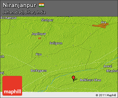 Physical Panoramic Map of Niranjanpur