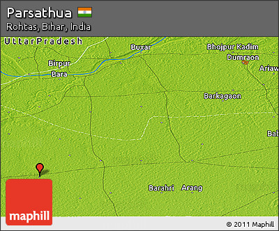 Physical Panoramic Map of Parsathua