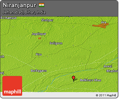 Physical Panoramic Map of Niranjanpur