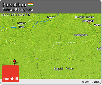 Physical Panoramic Map of Parsathua