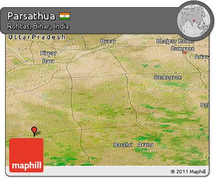 Satellite Panoramic Map of Parsathua